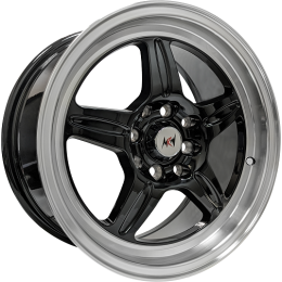 15x7.0 4H 100/114.3 P35 CB73.1 MRW AZ7506-4 - BLACK MACHINE LIP - (Alloy)
