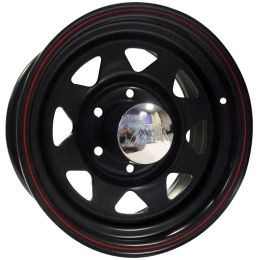 14x7.0 5H 114.3 P3 CB84 Maxsteel A17-Black-Single Red Pinstripe-Steel